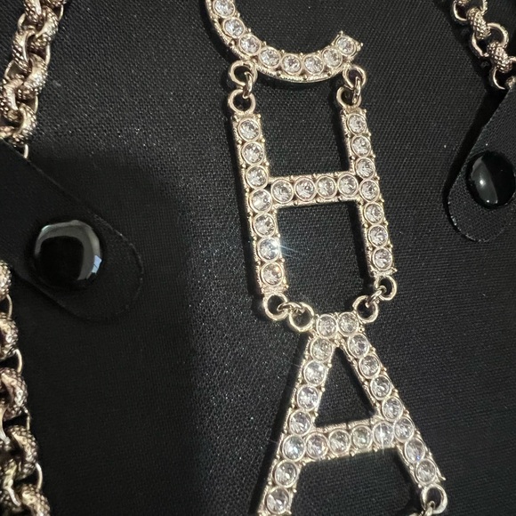 Runway✨Chanel Crystals Logo Gold Drop Necklace - Picture 11 of 17